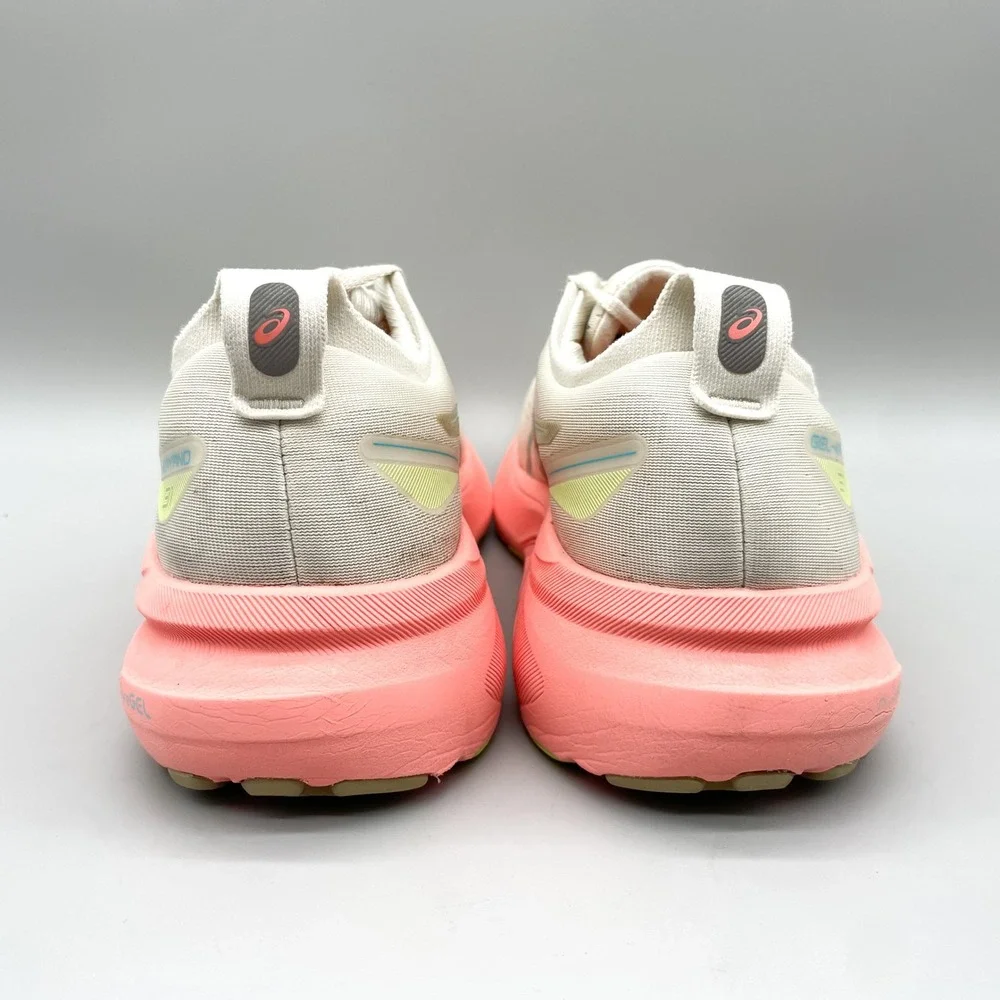 ASICS Womens 11 Gel Kayano 31 Road Running Shoes White Coral Sporty Gym Training